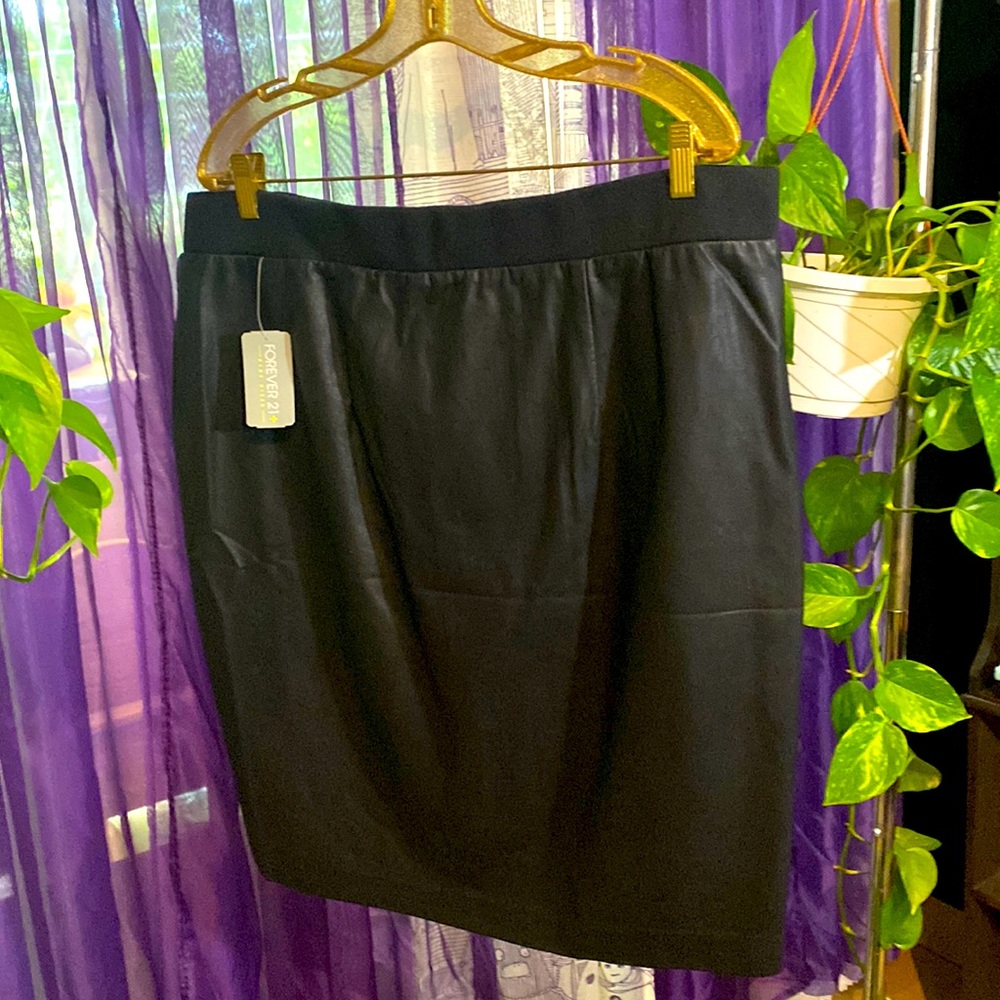 Faux Leather black skirt Size 2X